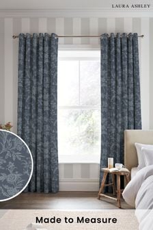 Laura Ashley Midnight Navy Blue Lloyd Made to Measure Curtains