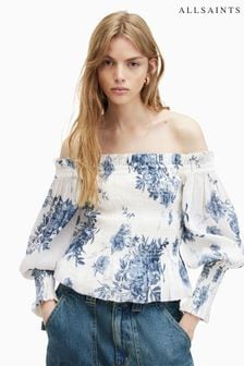 AllSaints Blue Lara Dekorah Top (B79059) | AED882