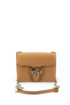 Gucci Beige Calf Leather Dollar Brown Shoulder Bag (B79118) | €2,707