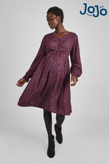 JoJo Maman Bébé Pink V-Neck Maternity Mini Dress (B79122) | LEI 295