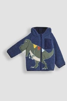 JoJo Maman Bébé Navy Hooded Appliqué Teddy Fleece (B79234) | $44