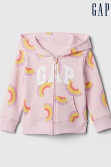 Gap Pink Logo Zip Up Print Baby Hoodie (Newborn-5yrs) (B79331) | Kč795