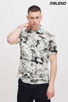 黑色 - Blend Printed Short Sleeve Shirt (B79344) | NT$1,400
