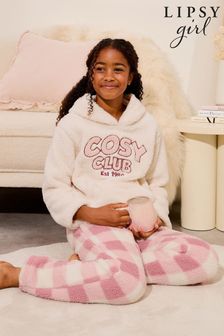 Lipsy Soft Touch Borg Hoodie Pyjama Twosie (5-16yrs) (B79347) | 170 zł - 220 zł