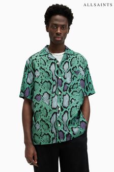 AllSaints Green Serpenz Short Sleeve Shirt (B79410) | LEI 710