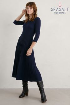 Seasalt Cornwall Blue Folk Song Knitted Midi Dress (B79500) | €135