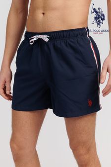 U.S. Polo Assn. Mens Blue Taped Swim Shorts (B79555) | SGD 87