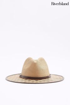 Бежевая шляпа с монограммой River Island (B79617) | €27