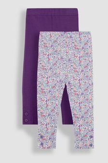 JoJo Maman Bébé Lilac 2-Pack Ditsy Floral Leggings (B79677) | LEI 131