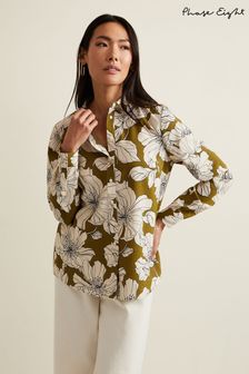 Phase Eight Green Lena Linear Floral Shirt (B79694) | AED416