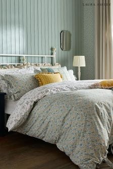 Laura Ashley Newport Blue 200 Thread Count Loveston Duvet Cover and Pillowcase Set (B7N820) | 272 QAR - 495 QAR