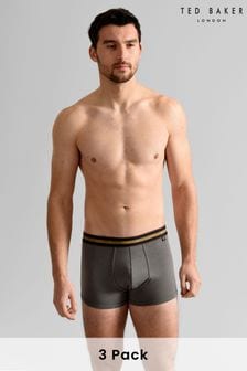 Ted Baker Black Cotton Trunks 3 Pack (B80003) | $67