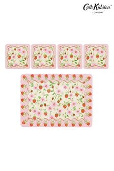 Cath Kidston Pink Strawberry Cork Back Placemats & Coasters (B80238) | €32