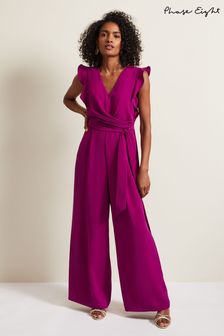 Phase Eight Purple Petite Ayla Ruffle Jumpsuit (B80403) | $305