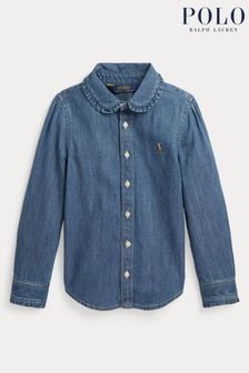 Polo Ralph Lauren Синя джинсова сорочка для дівчаток (B80440) | 4 520 ₴