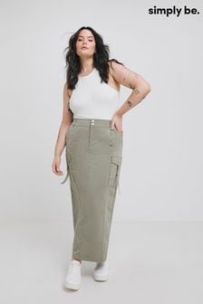 Simply Be Green Plush Cargo Tech Skirt (B80530) | $96