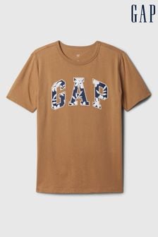 Gap Brown and Navy Crew Neck Logo Short Sleeve T-Shirt (B80615) | €11.50