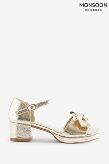 Monsoon Gold Bow Platform Sandals (B80619) | $52 - $56