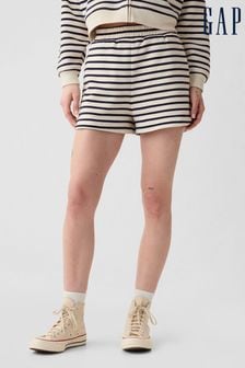 Gap Off-White & Black Stripe Vintage Soft Dolphin Hem Shorts (B80621) | €34