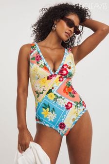 Figleaves Non Wired Plunge White Swimsuit (B80718) | KRW100,300