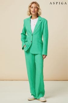 Green - Aspiga Linen Jacket (B80810) | kr3 660