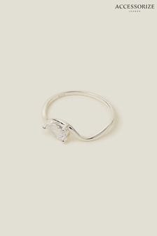 Accessorize Sterling Silver Plated Sparkle Wiggle Ring (B80836) | KRW38,400