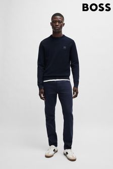 BOSS Blue Logo-Patch Sweater In Cotton And Cashmere (B80909) | €187