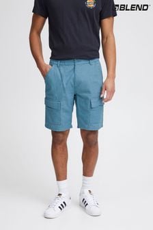 Blend Blue Linen Cargo Shorts (B81033) | $56