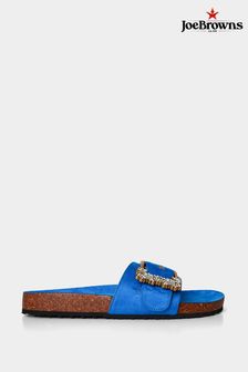 Joe Browns Blue Crystal Buckle Slider Sandals (B81141) | AED222