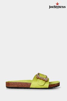Joe Browns Green Crystal Buckle Slider Sandals (B81152) | kr519