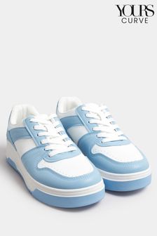 Yours Curve Blue Chunky Trainers In Extra Wide EEE Fit (B81216) | SGD 66