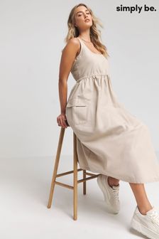 Simply Be Natural Utility Cargo Patch Pocket Dress (B81308) | €60