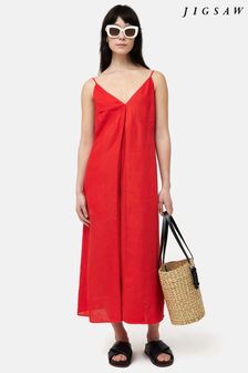 أحمر - Jigsaw Linen Sun Dress (B81403) | 804 د.إ