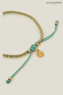 Accessorize Green 14ct Gold Plated Friendship Bracelet (B81529) | SGD 35