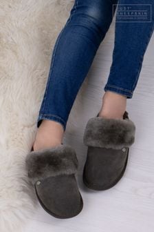 Just Sheepskin Dark Grey Ladies Duchess Slippers (B81575) | $187