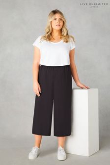 Live Unlimited Curve Black Pull-on Cropped Trousers (B81738) | €56