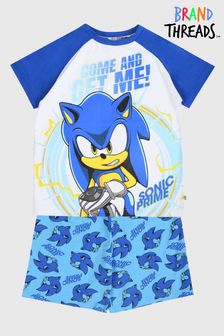 Brand Threads Blue Sonic Prime Boys Short Pyjama Set (B81787) | €23