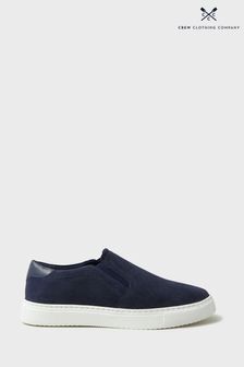 Crew Clothing Company Navy Blue Suede Trainers