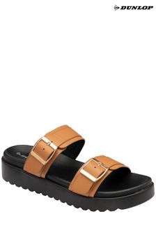 Dunlop Brown Open Toe Mules Sandals (B81847) | AED177