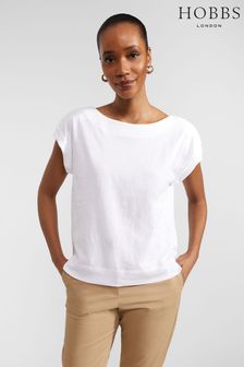 Hobbs Alycia Slub White T-Shirt (B81907) | ₪ 196