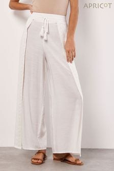 乳白色 - Apricot Lace Detail Front Split Wrap Trousers (B81952) | NT$1,630