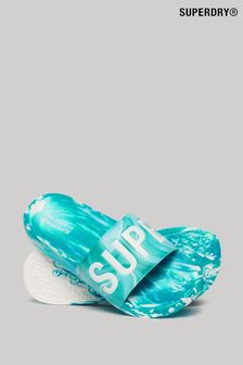 Superdry Blue Marble Vegan Pool Sliders (B82032) | kr460