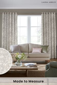 Laura Ashley Dove Grey Heledd Blooms Made to Measure Curtains (B82178) | €143