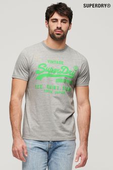Superdry Grey Neon Vintage Logo T-Shirt (B82188) | $48