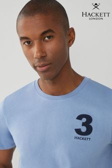 Hackett London Men Blue Short Sleeve T-Shirt (B82212) | LEI 418