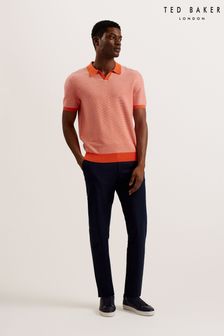 Ted Baker Orange Wulder Regular Short Sleeve Open Neck Polo Shirt (B82292) | LEI 507