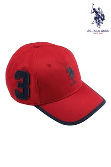 أحمر - قبعة كاب بيسبول رجالي Player 3 من U.s. Polo Assn (B82398) | 159 ر.س