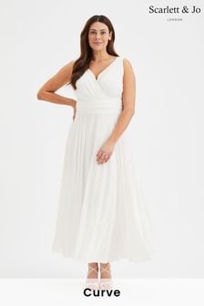أبيض - فستان ماكسي شبكي Nancy Marilyn من Scarlett & Jo (B82402) | 44 ر.ع