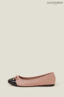 Accessorize Nude Quilted Ballet Flats (B82443) | €25