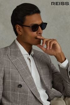 Reiss Burgess Linen Double Breasted Check Blazer (B82492) | €606